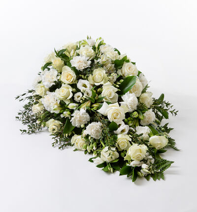 Båredekorasjon i hvitt og grønt 95 cm Båredekorasjon i hvitt og grønt 95 cm